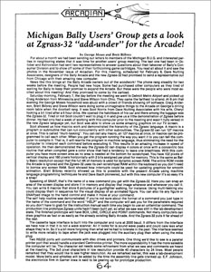 Michigan Bally Users' Group gets a look at Zgrass-32 'add-under' for the Arcade!